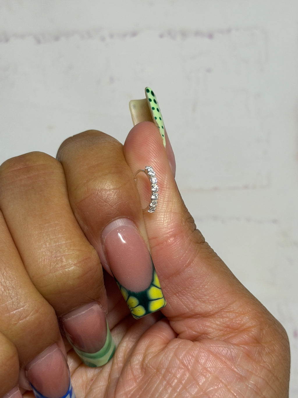 Silver Diamond Hoop