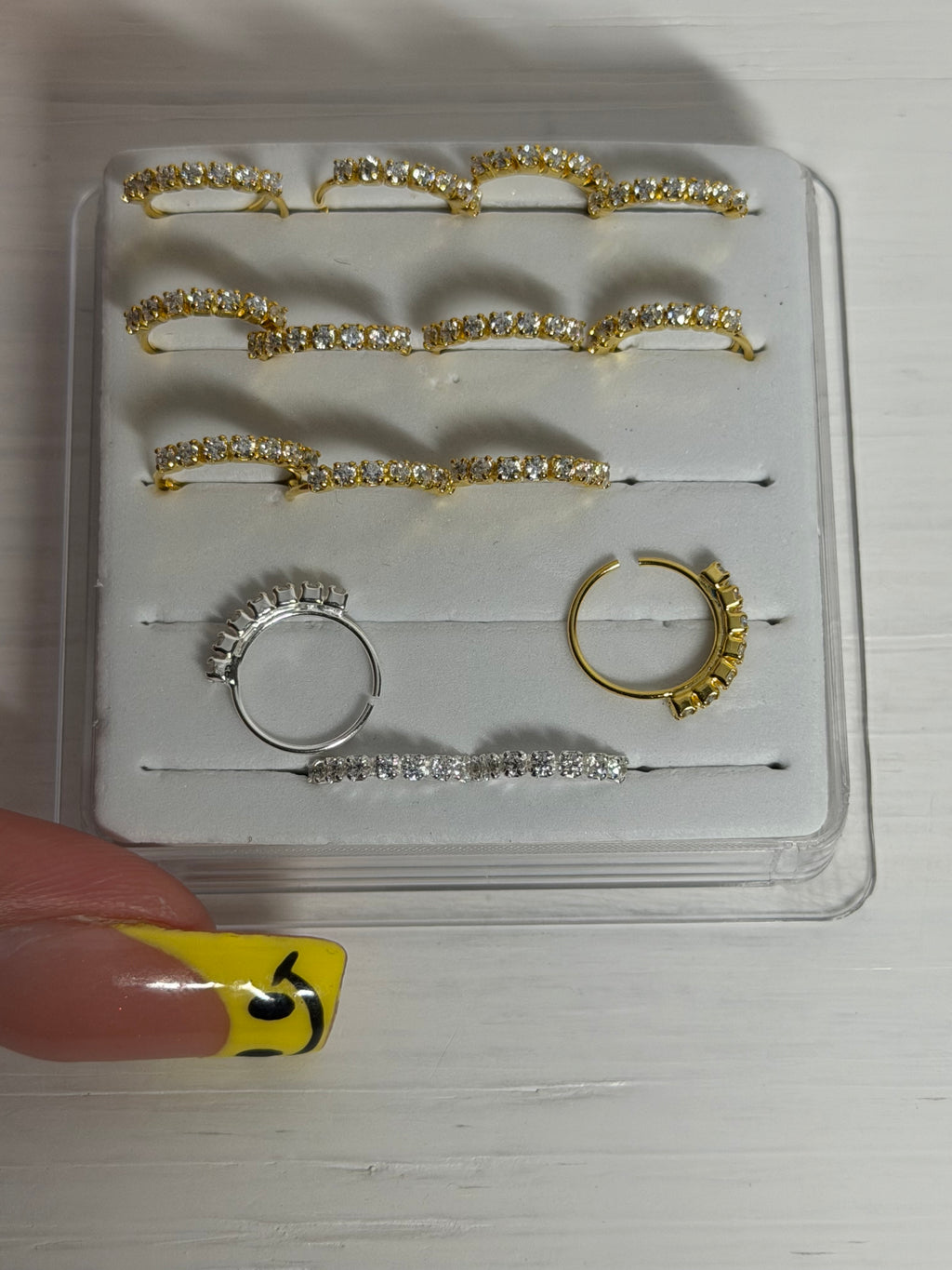 Silver Diamond Hoop