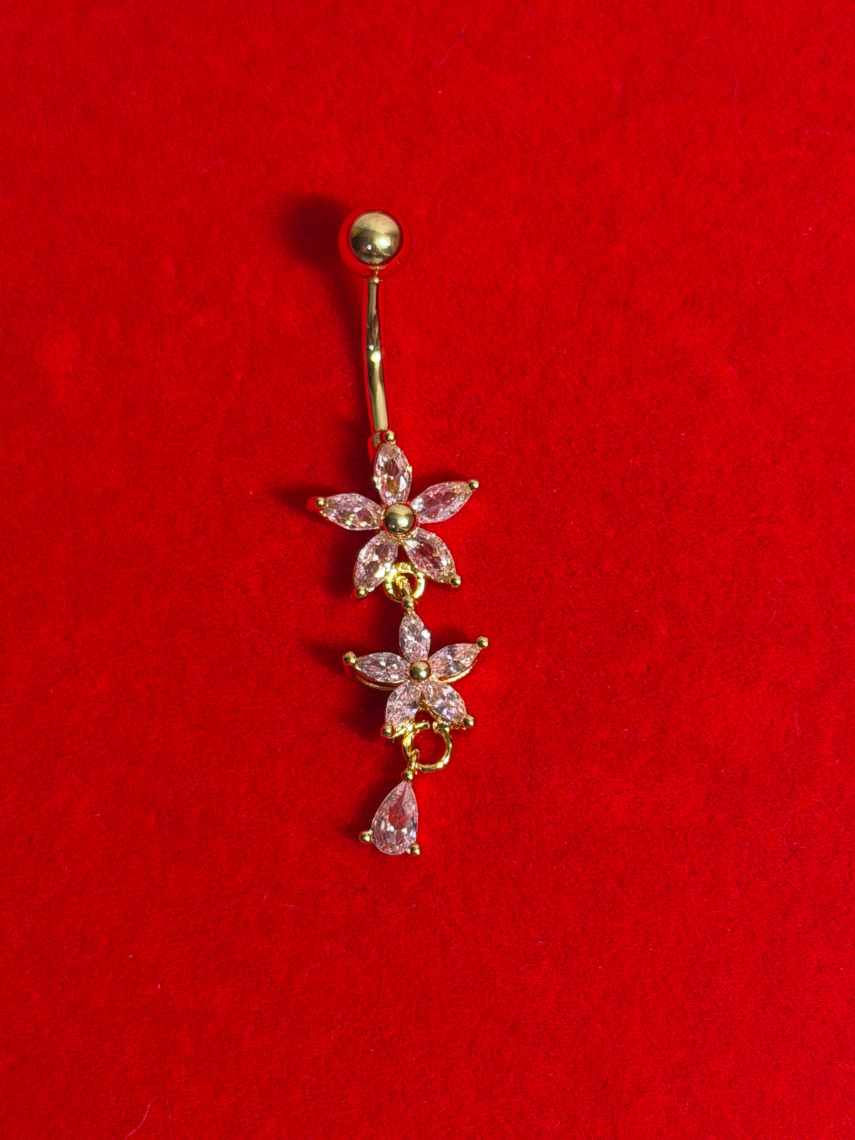 Gold Pink #7 Belly Piercing