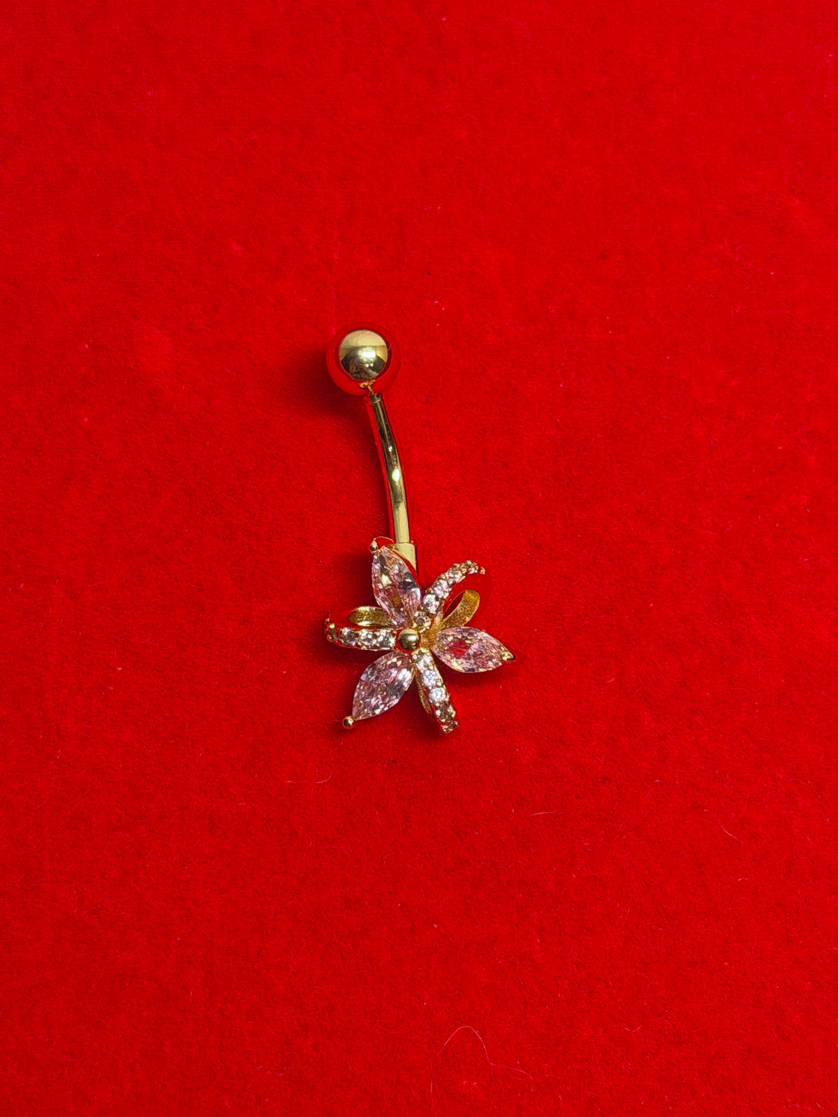 Gold Pink #9 Belly Piercing
