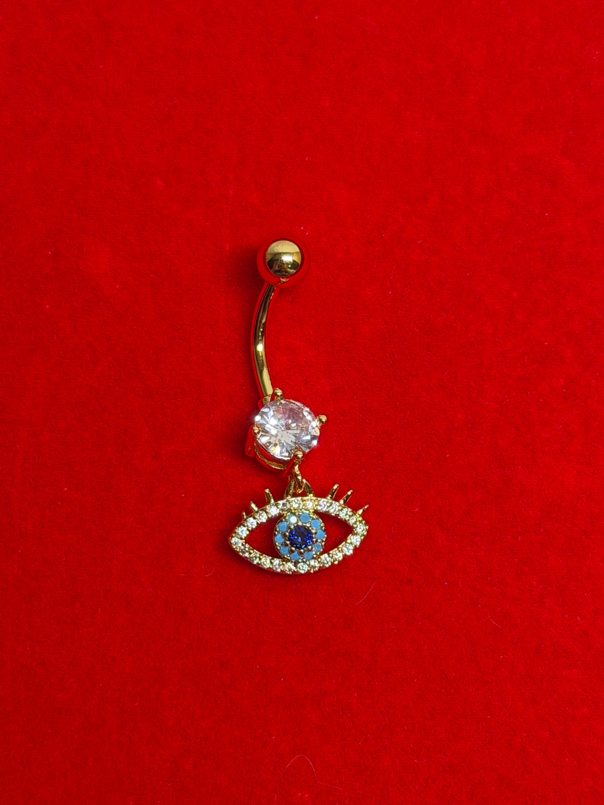 Gold Blue #10 Belly Piercing