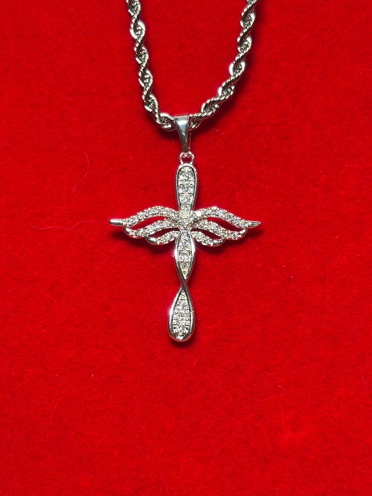 Angel Wings Cross Necklace