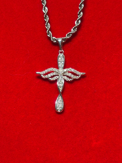 Angel Wings Cross Necklace