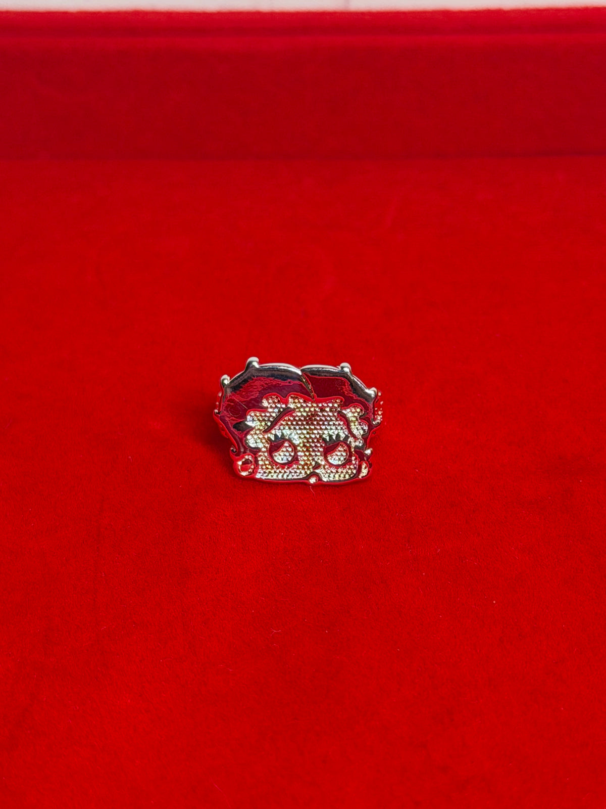 Silver Rolly Betty Face Ring
