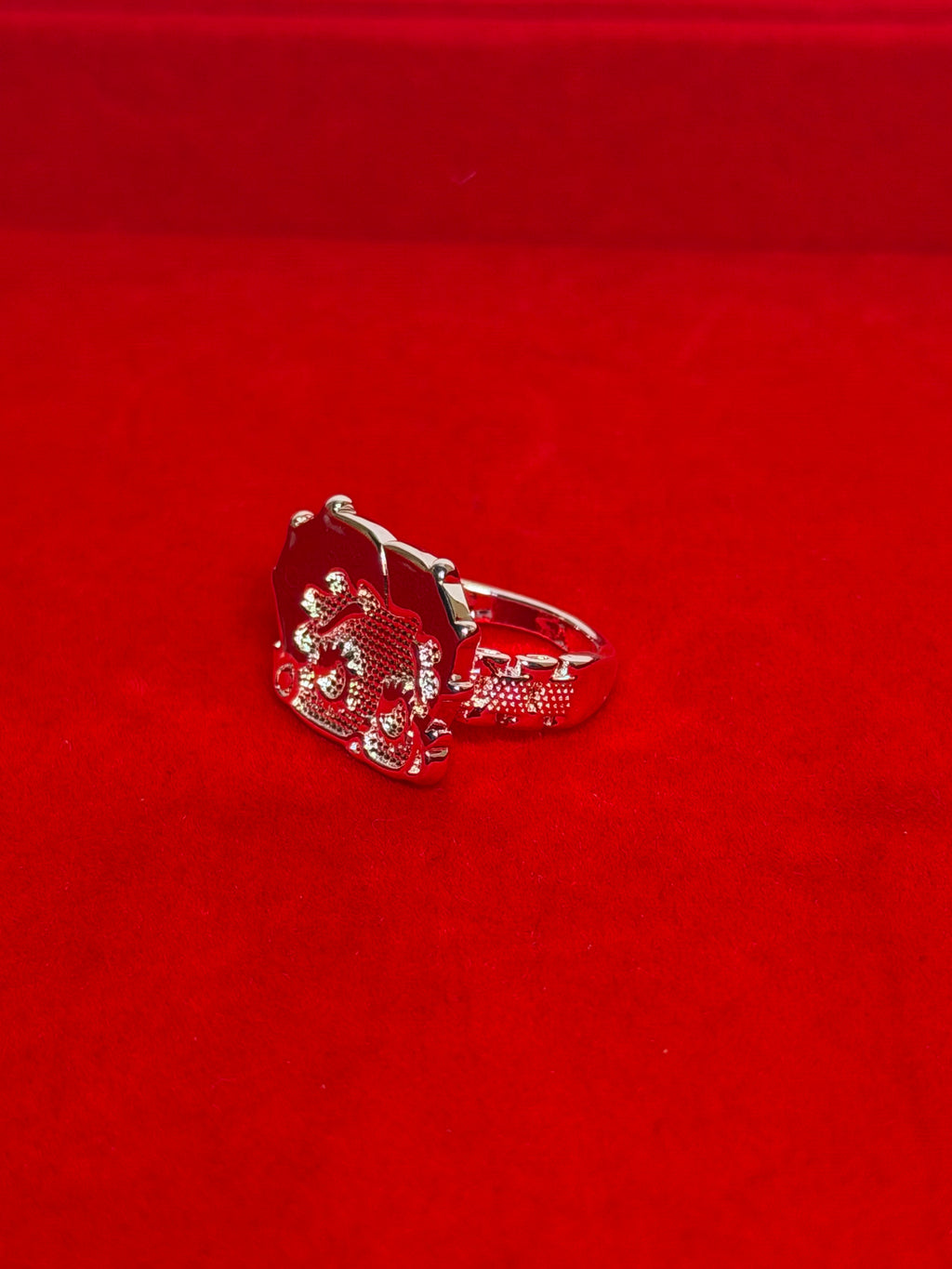 Silver Rolly Betty Face Ring