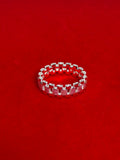 Silver new cut rolly ring