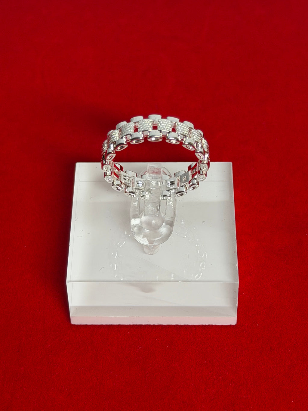 Silver new cut rolly ring