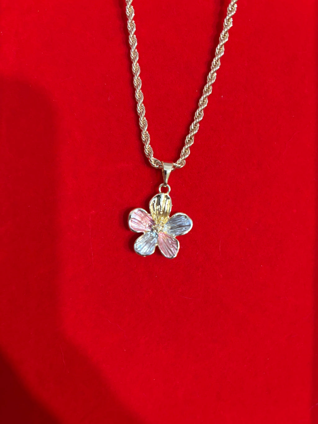 Tri-Color Flower Necklace