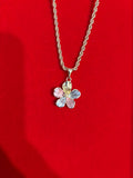 Tri-Color Flower Necklace