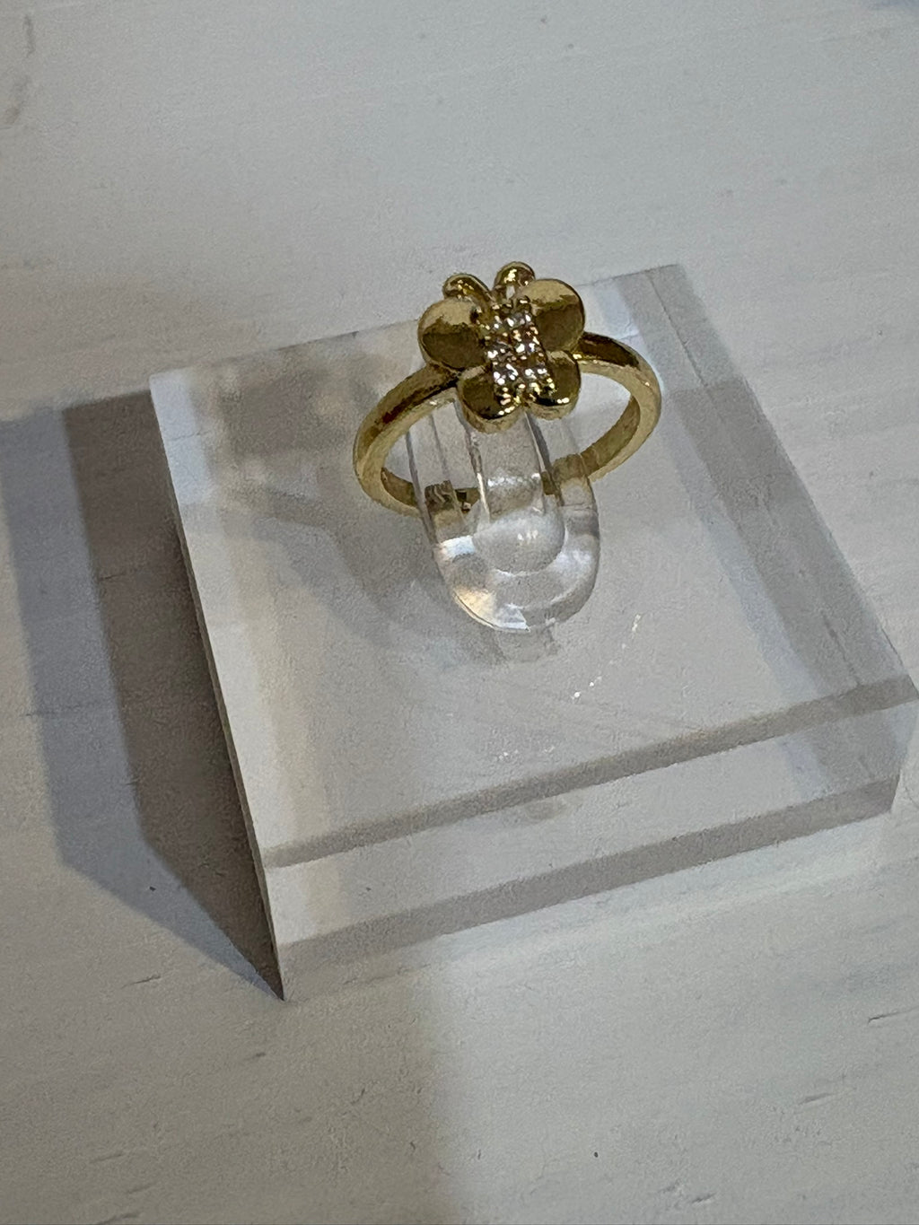 Dainty Diamond Butterfly Ring