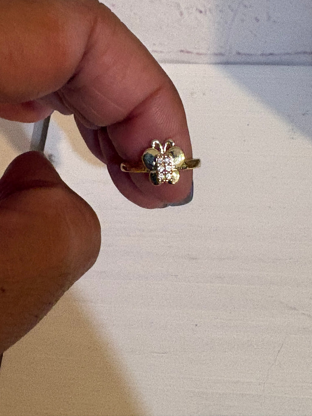 Dainty Diamond Butterfly Ring