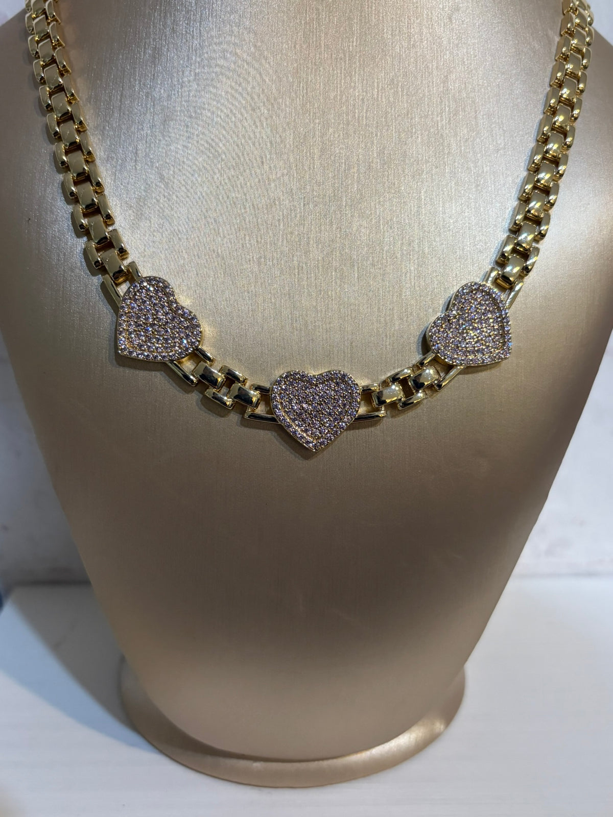 3 Heart Rolly Necklace