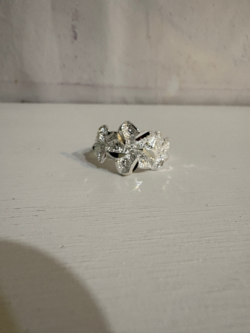 Silver Pretty Hibiscus Ring