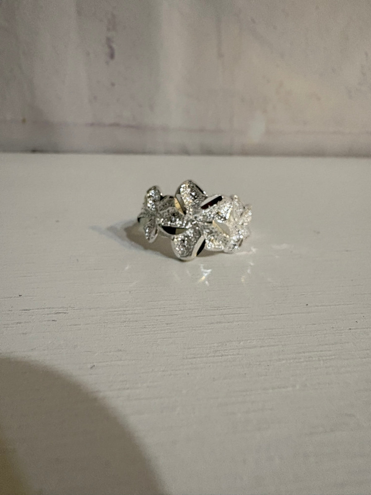 Silver Pretty Hibiscus Ring