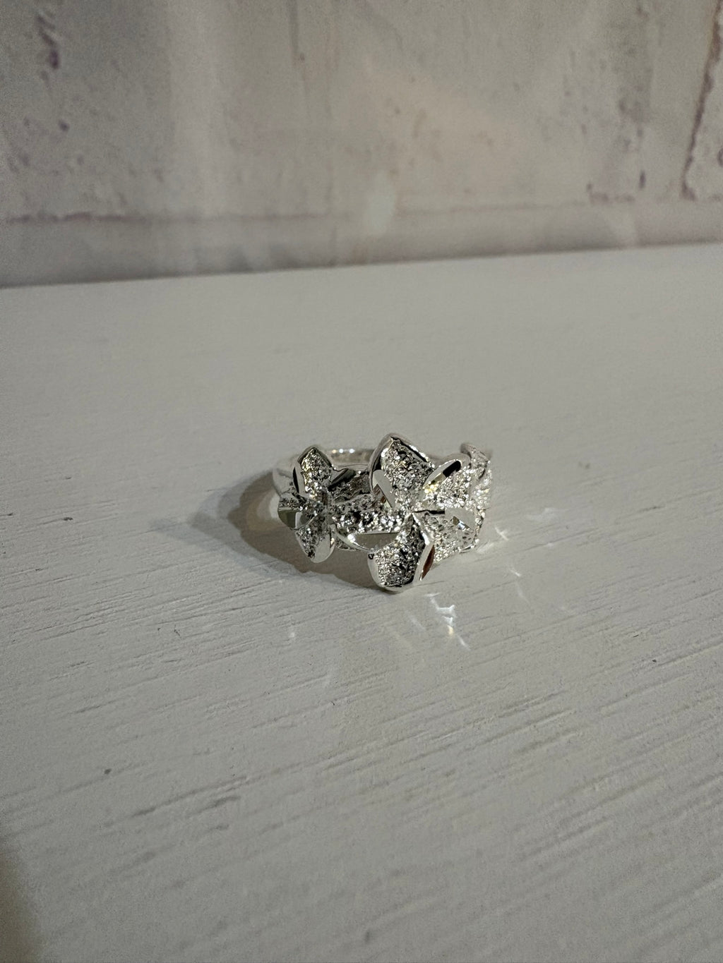 Silver Pretty Hibiscus Ring