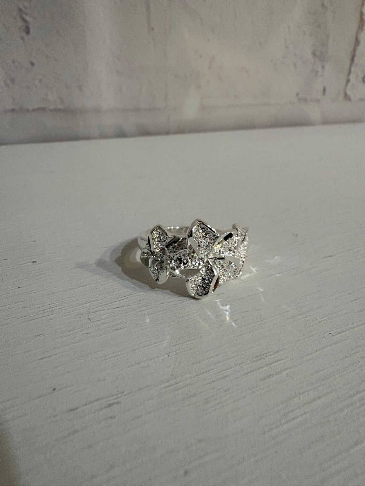 Silver Pretty Hibiscus Ring