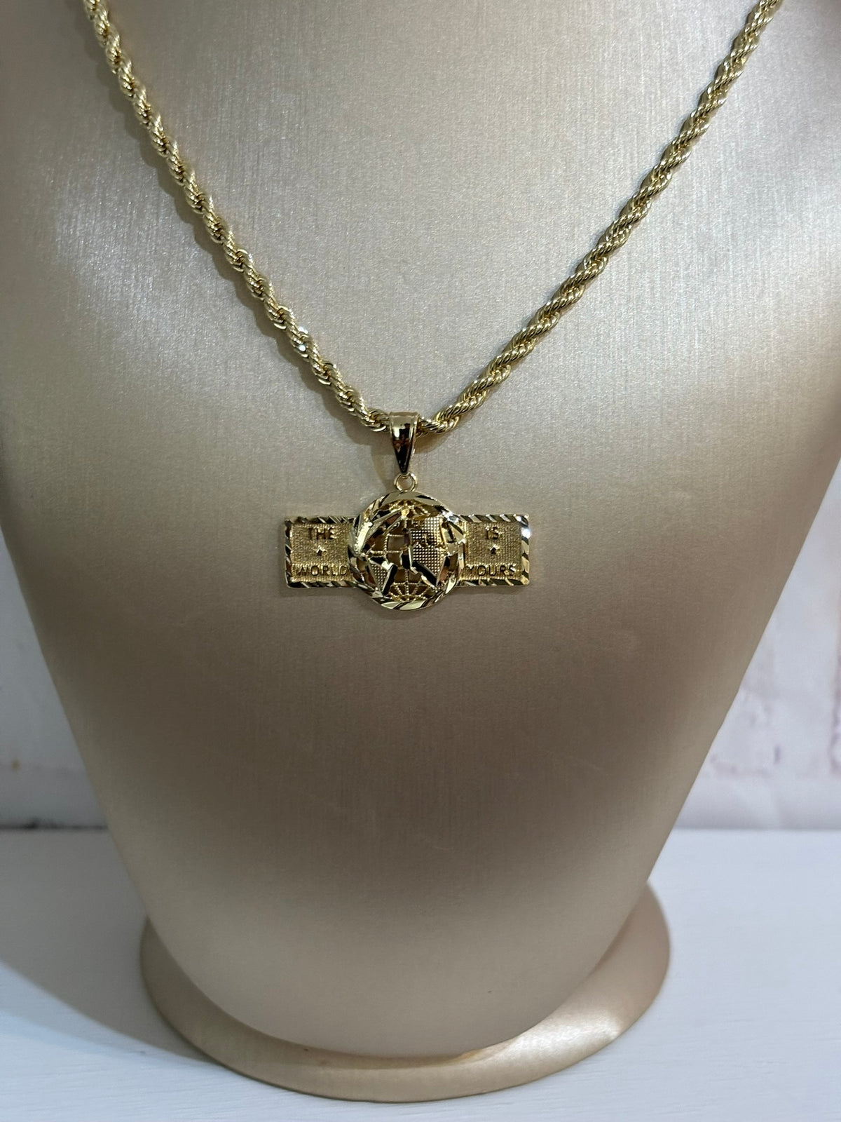 The World is Yours Bar Necklace
